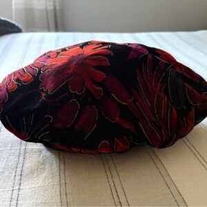 Floral Velvet Beret Style Hat